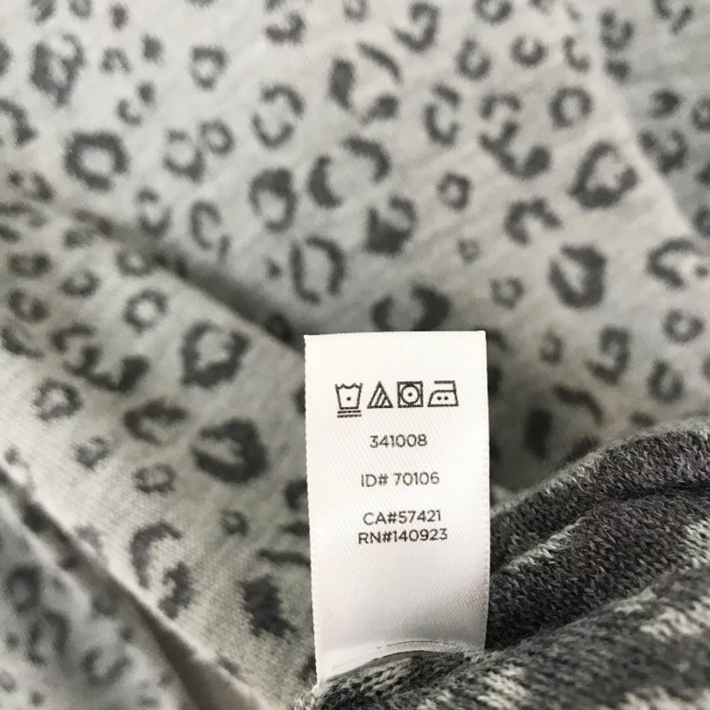 LOFT Gray Leopard Print Wool Blend Sweater Large - Picture 7 of 7